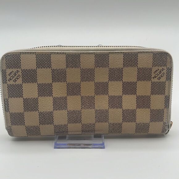 LOUIS VUITTON VINTAGE DAMIER AZUR ZIPPER WALLET WITH COA - Picture 1 of 16
